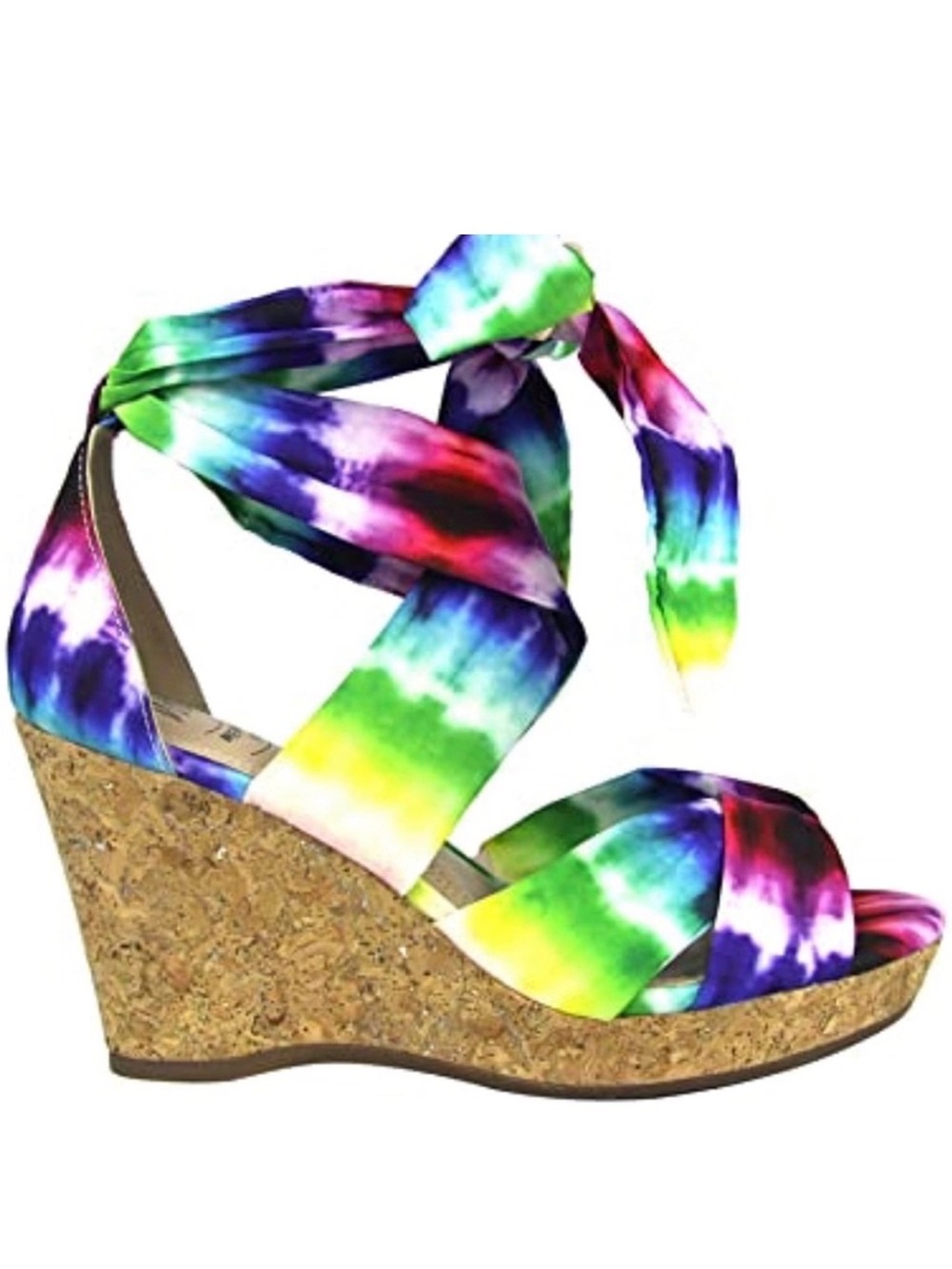 Impo Tie-Dye Multi Color Wrap Wedge Sandals Size 7